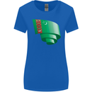 Curled Turkmenistan Flag The Turkmen Day Football Womens Wider Cut T-Shirt Royal Blue
