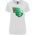 Curled Turkmenistan Flag The Turkmen Day Football Womens Wider Cut T-Shirt White
