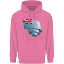 Curled Tuvalu Flag Tuvaluan Day Football Childrens Kids Hoodie Azalea