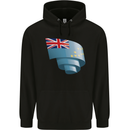 Curled Tuvalu Flag Tuvaluan Day Football Childrens Kids Hoodie Black