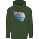 Curled Tuvalu Flag Tuvaluan Day Football Childrens Kids Hoodie Forest Green