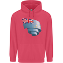 Curled Tuvalu Flag Tuvaluan Day Football Childrens Kids Hoodie Heliconia