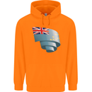 Curled Tuvalu Flag Tuvaluan Day Football Childrens Kids Hoodie Orange