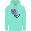 Curled Tuvalu Flag Tuvaluan Day Football Childrens Kids Hoodie Peppermint