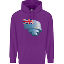 Curled Tuvalu Flag Tuvaluan Day Football Childrens Kids Hoodie Purple