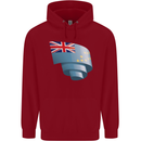 Curled Tuvalu Flag Tuvaluan Day Football Childrens Kids Hoodie Red