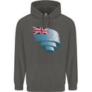 Curled Tuvalu Flag Tuvaluan Day Football Childrens Kids Hoodie Storm Grey