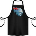 Curled Tuvalu Flag Tuvaluan Day Football Cotton Apron 100% Organic Black