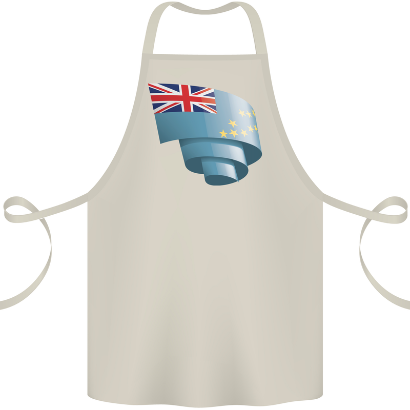 Curled Tuvalu Flag Tuvaluan Day Football Cotton Apron 100% Organic Natural