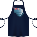Curled Tuvalu Flag Tuvaluan Day Football Cotton Apron 100% Organic Navy Blue