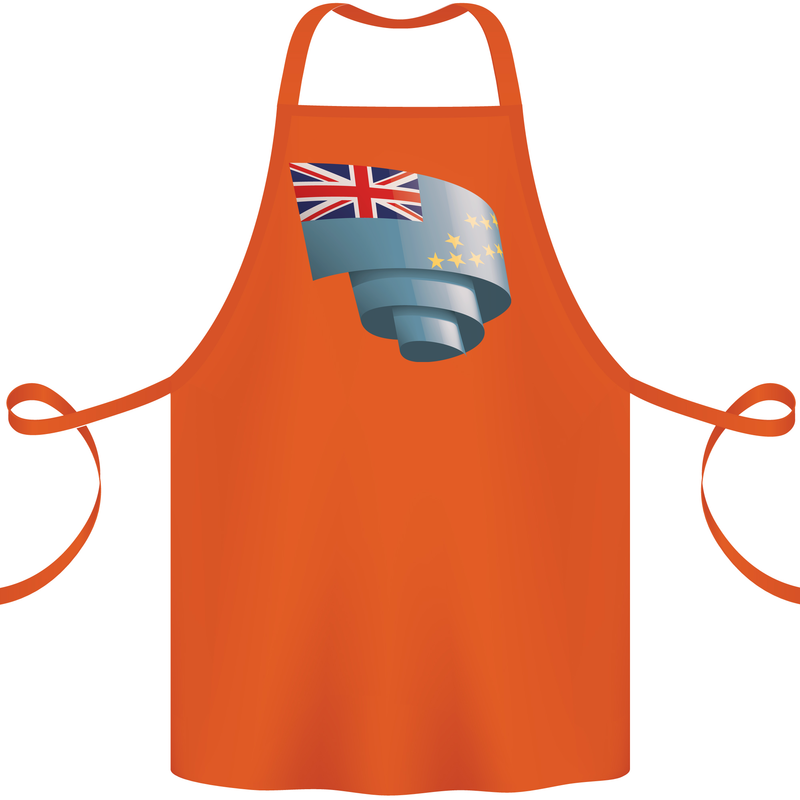 Curled Tuvalu Flag Tuvaluan Day Football Cotton Apron 100% Organic Orange