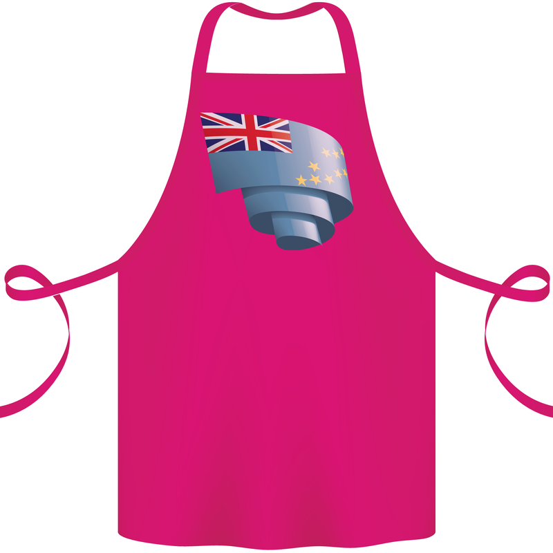 Curled Tuvalu Flag Tuvaluan Day Football Cotton Apron 100% Organic Pink