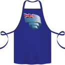 Curled Tuvalu Flag Tuvaluan Day Football Cotton Apron 100% Organic Royal Blue