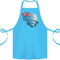 Curled Tuvalu Flag Tuvaluan Day Football Cotton Apron 100% Organic Turquoise