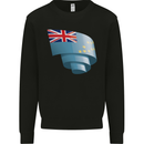 Curled Tuvalu Flag Tuvaluan Day Football Kids Sweatshirt Jumper Black