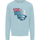 Curled Tuvalu Flag Tuvaluan Day Football Kids Sweatshirt Jumper Light Blue