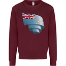 Curled Tuvalu Flag Tuvaluan Day Football Kids Sweatshirt Jumper Maroon