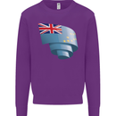 Curled Tuvalu Flag Tuvaluan Day Football Kids Sweatshirt Jumper Purple