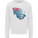 Curled Tuvalu Flag Tuvaluan Day Football Kids Sweatshirt Jumper White