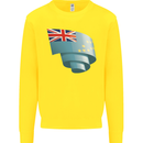 Curled Tuvalu Flag Tuvaluan Day Football Kids Sweatshirt Jumper Yellow
