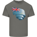 Curled Tuvalu Flag Tuvaluan Day Football Kids T-Shirt Childrens Charcoal
