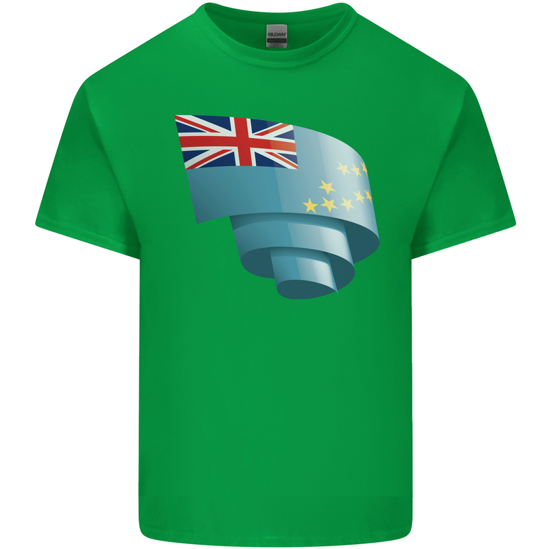 Curled Tuvalu Flag Tuvaluan Day Football Kids T-Shirt Childrens Irish Green