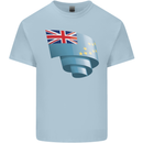 Curled Tuvalu Flag Tuvaluan Day Football Kids T-Shirt Childrens Light Blue