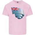 Curled Tuvalu Flag Tuvaluan Day Football Kids T-Shirt Childrens Light Pink