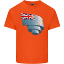 Curled Tuvalu Flag Tuvaluan Day Football Kids T-Shirt Childrens Orange