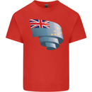 Curled Tuvalu Flag Tuvaluan Day Football Kids T-Shirt Childrens Red