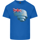 Curled Tuvalu Flag Tuvaluan Day Football Kids T-Shirt Childrens Royal Blue