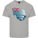 Curled Tuvalu Flag Tuvaluan Day Football Kids T-Shirt Childrens Sports Grey