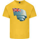 Curled Tuvalu Flag Tuvaluan Day Football Kids T-Shirt Childrens Yellow