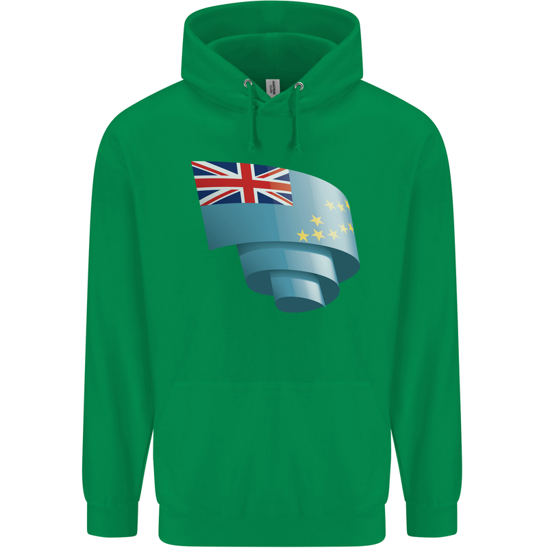 Curled Tuvalu Flag Tuvaluan Day Football Mens 80% Cotton Hoodie Irish Green