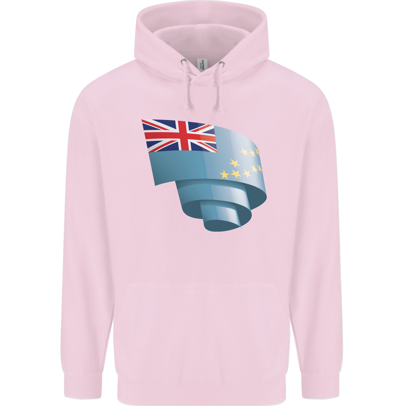 Curled Tuvalu Flag Tuvaluan Day Football Mens 80% Cotton Hoodie Light Pink
