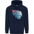Curled Tuvalu Flag Tuvaluan Day Football Mens 80% Cotton Hoodie Navy Blue