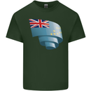 Curled Tuvalu Flag Tuvaluan Day Football Mens Cotton T-Shirt Tee Top Forest Green