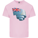 Curled Tuvalu Flag Tuvaluan Day Football Mens Cotton T-Shirt Tee Top Light Pink