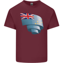Curled Tuvalu Flag Tuvaluan Day Football Mens Cotton T-Shirt Tee Top Maroon