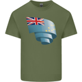 Curled Tuvalu Flag Tuvaluan Day Football Mens Cotton T-Shirt Tee Top Military Green