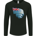 Curled Tuvalu Flag Tuvaluan Day Football Mens Long Sleeve T-Shirt Black