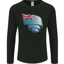 Curled Tuvalu Flag Tuvaluan Day Football Mens Long Sleeve T-Shirt Black