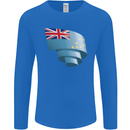 Curled Tuvalu Flag Tuvaluan Day Football Mens Long Sleeve T-Shirt Royal Blue
