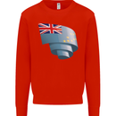 Curled Tuvalu Flag Tuvaluan Day Football Mens Sweatshirt Jumper Bright Red