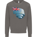 Curled Tuvalu Flag Tuvaluan Day Football Mens Sweatshirt Jumper Charcoal
