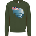 Curled Tuvalu Flag Tuvaluan Day Football Mens Sweatshirt Jumper Forest Green
