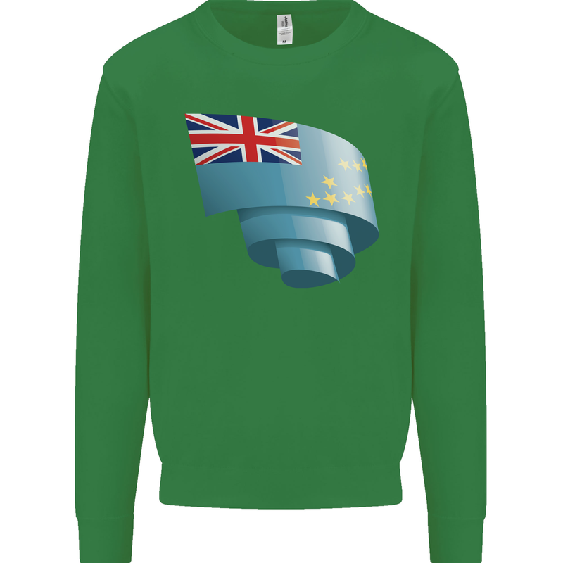 Curled Tuvalu Flag Tuvaluan Day Football Mens Sweatshirt Jumper Irish Green