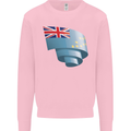 Curled Tuvalu Flag Tuvaluan Day Football Mens Sweatshirt Jumper Light Pink
