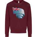 Curled Tuvalu Flag Tuvaluan Day Football Mens Sweatshirt Jumper Maroon