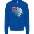 Curled Tuvalu Flag Tuvaluan Day Football Mens Sweatshirt Jumper Royal Blue